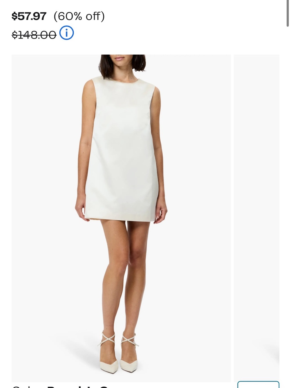 NWT French connection Sleeveless White Shift Dress with bow